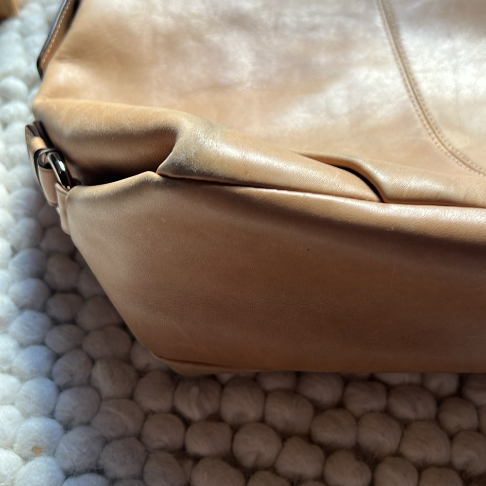 COACH Hobo Bag Tan Camel Leather Buckles Straps Vintage - Picture 9 of 14